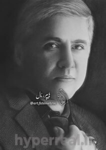 نمونه نقاشی سیاه قلم چهره مرد پرتره