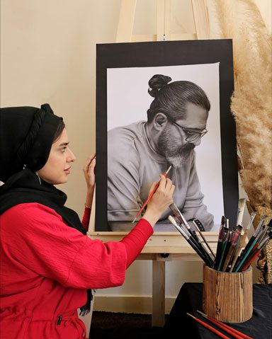 سفارش نقاشی چهره سیاه قلم